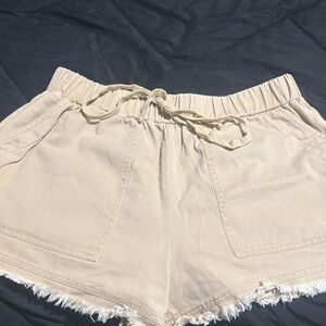 SHEIN High Waist Cream Shorts